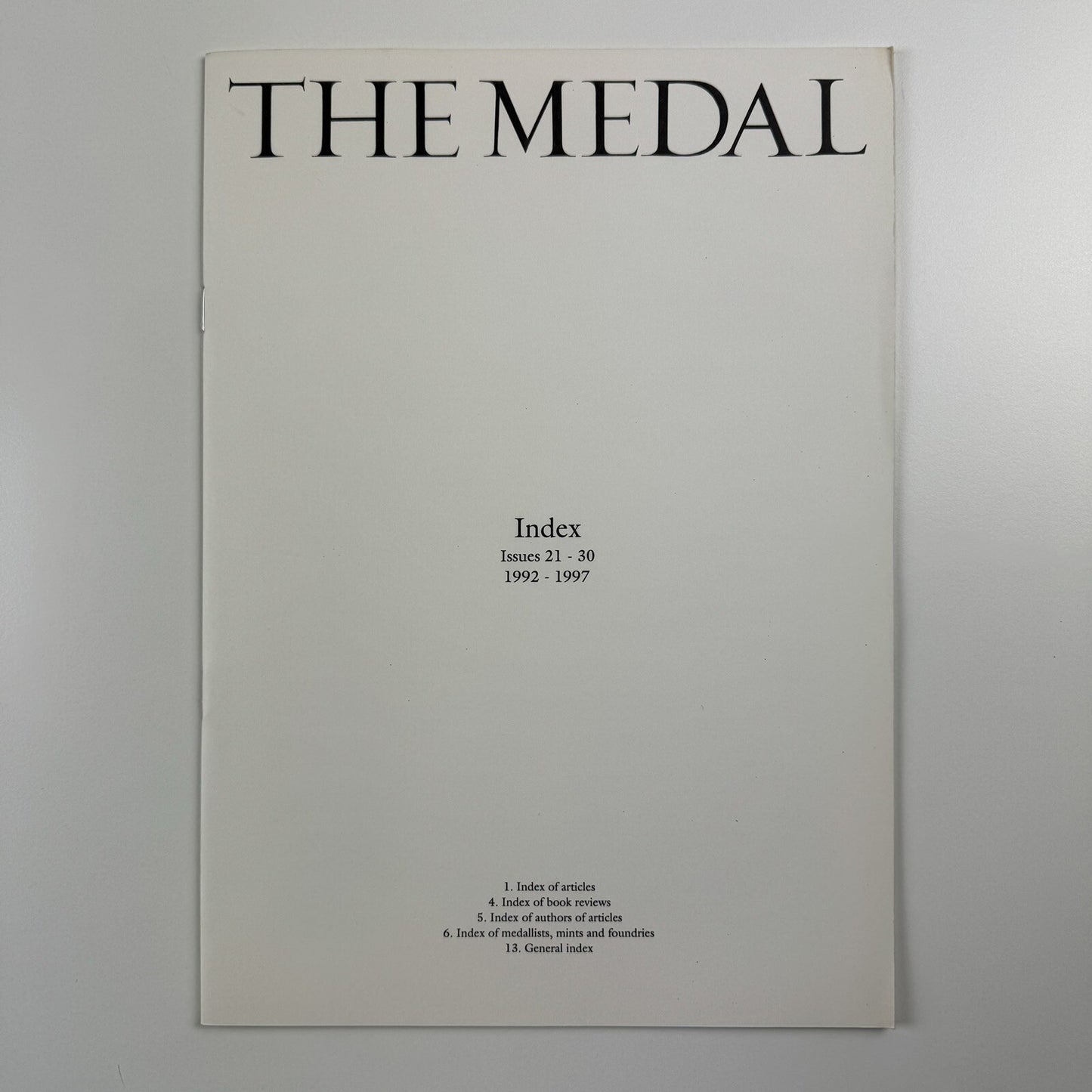 The Medal Index 1992-1997. Issues 21-30 | BAMS British Art Medal Society