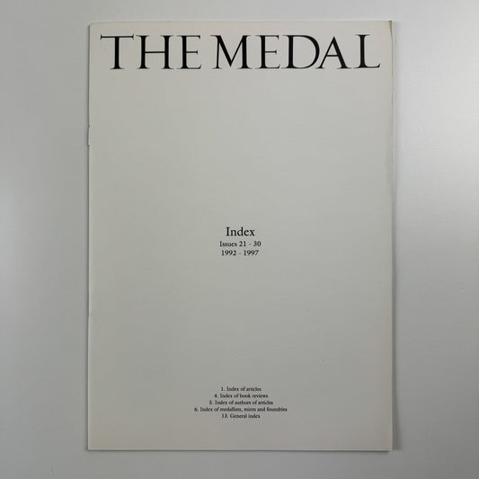 The Medal Index 1992-1997. Issues 21-30 | BAMS British Art Medal Society