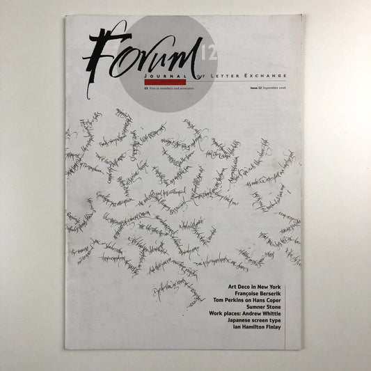 Forum 12 Journal of Letter Exchange | Issue 12 September, 2006 | Art Deco lettering