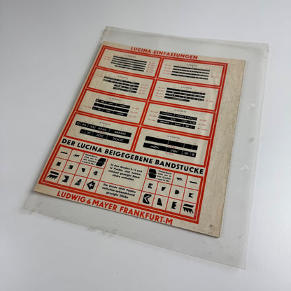 Type specimen sheet Lucina from Ludwig & Mayer, Frankfurt am Main undated