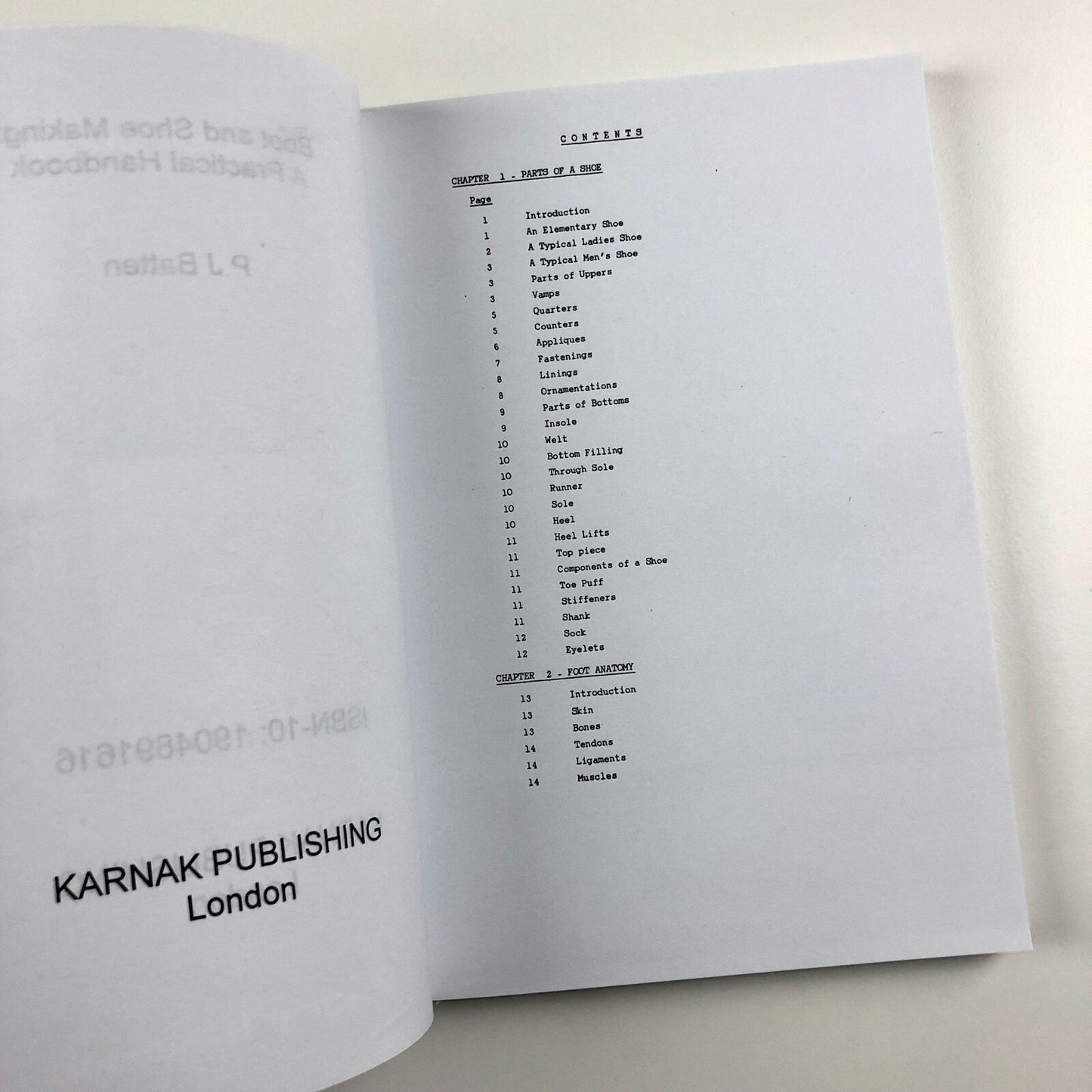 Boot and Shoe Making. Practical Handbooks by P.J. Batten Karnak Publishing 2006