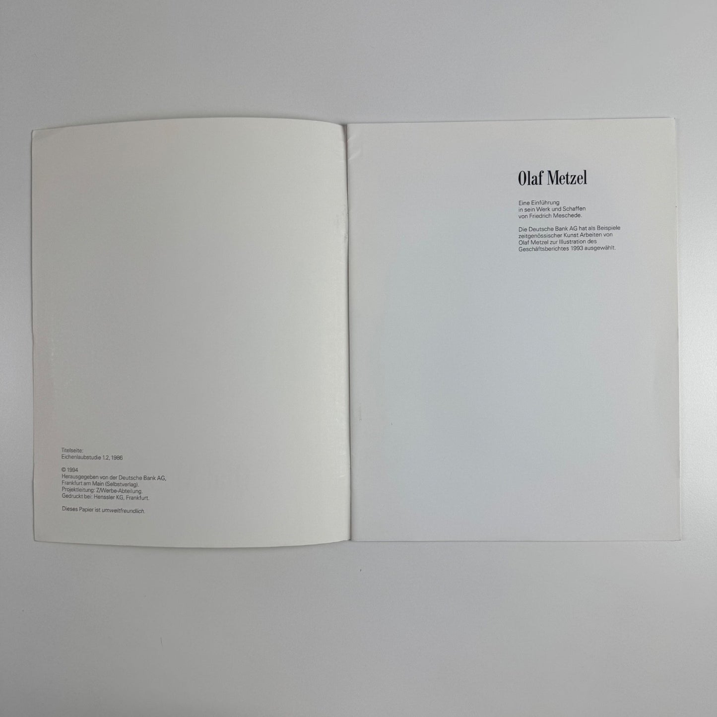 Olaf Metzel. Eine Einfuehrung In Sein Werk Und Schaffen Friedrich Meschede 1994