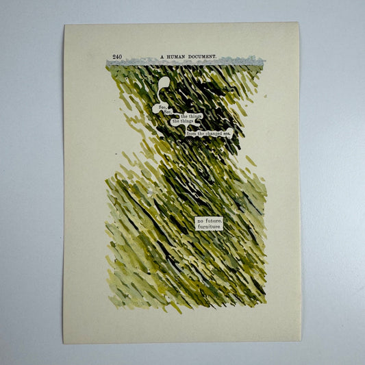 A Humument page 240 'See, See, the things' by Tom Phillips Tetrad Press, 1970