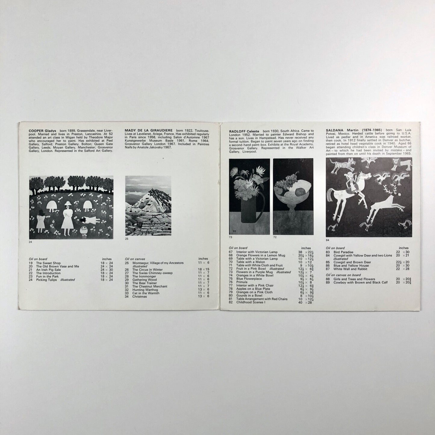 The Spontaneous Eye II – Grosvenor Gallery folded card, Nov-Dec 1968