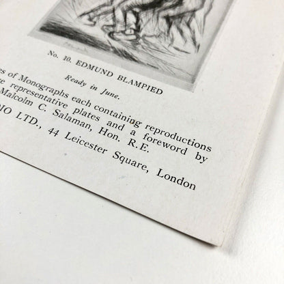 Leaflet for Edmund Blampied 'Modern Masters of Etching' | The Studio, 1926