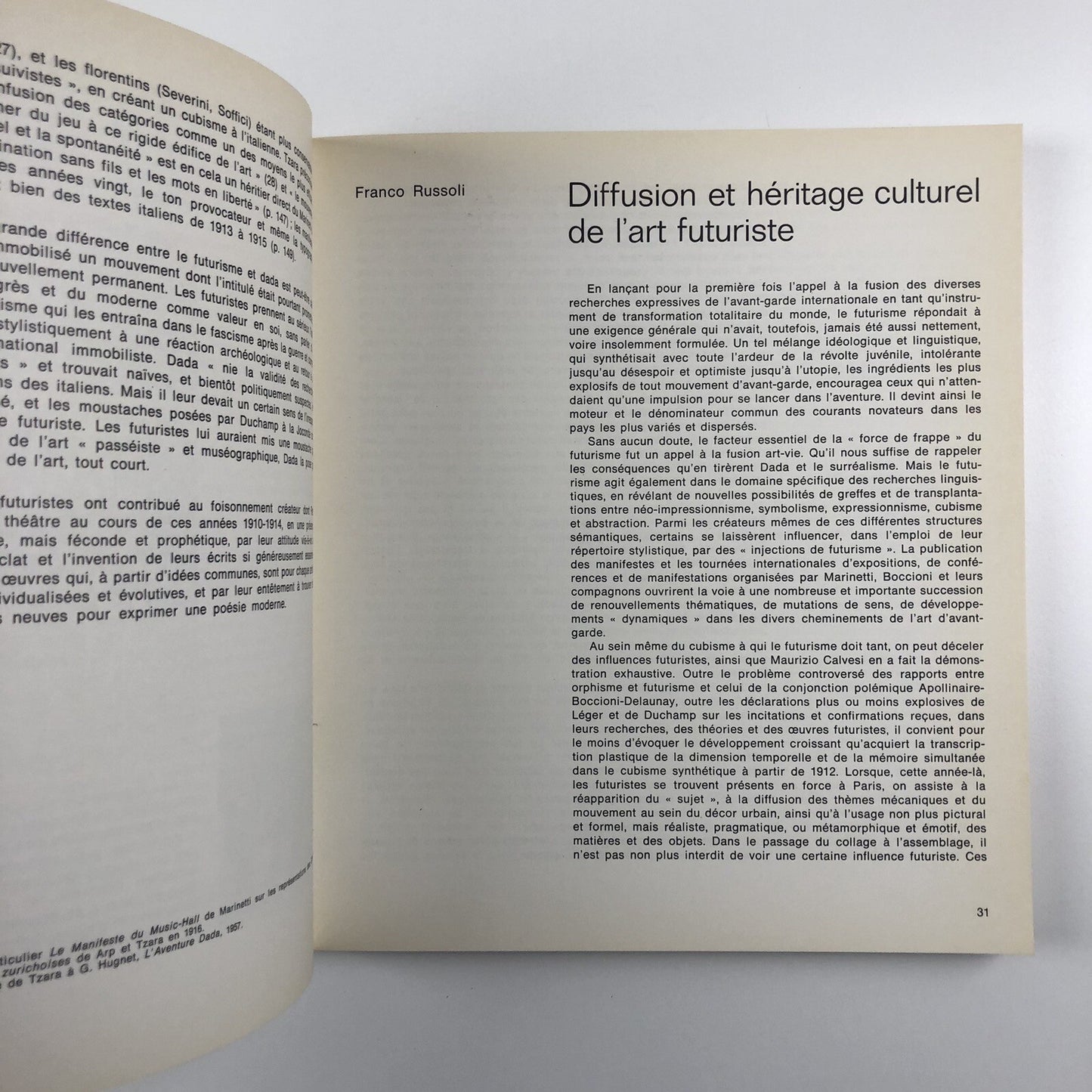 Le Futurisme 1909-1916 exhibition catalogue | Musée national d’art moderne 1973