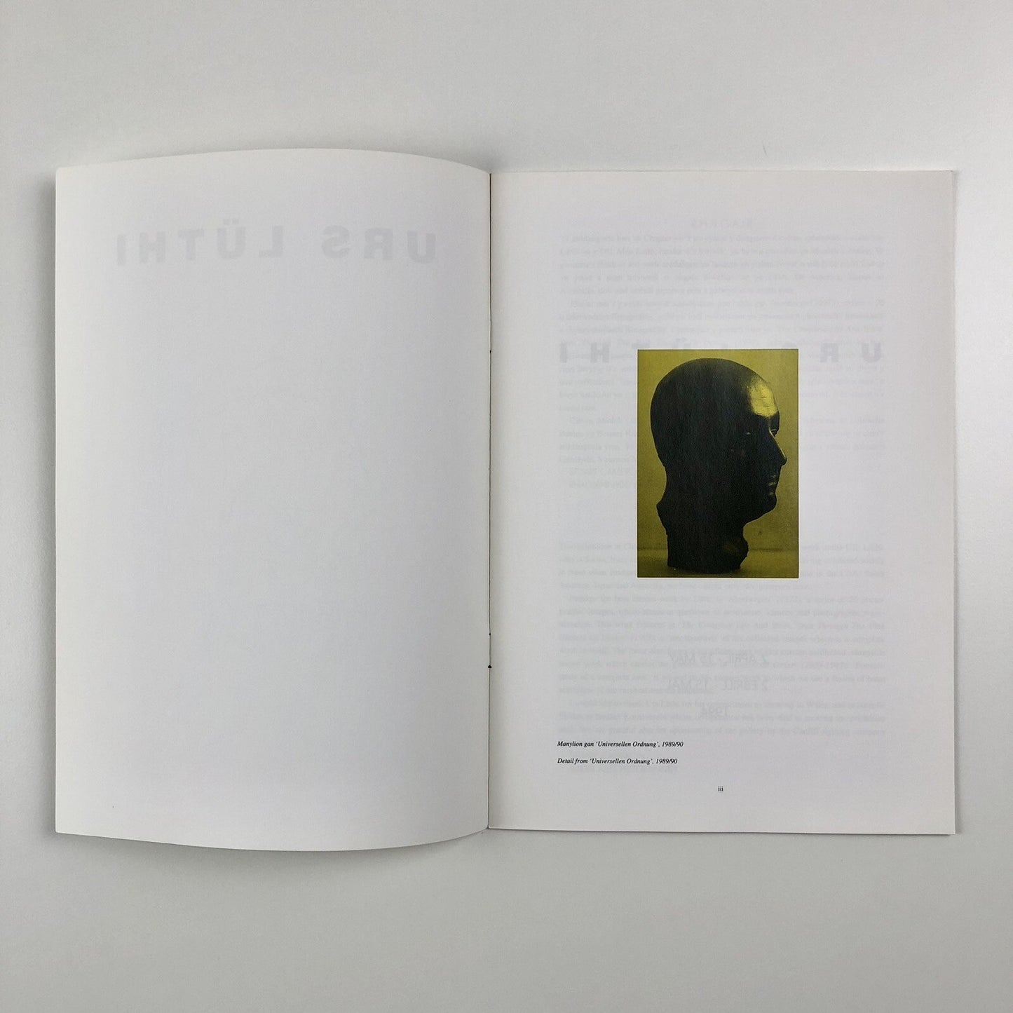 Urs Lüthi | Chapter (Cardiff) | Foreword by Stuart Cameron, 1994 leaflet