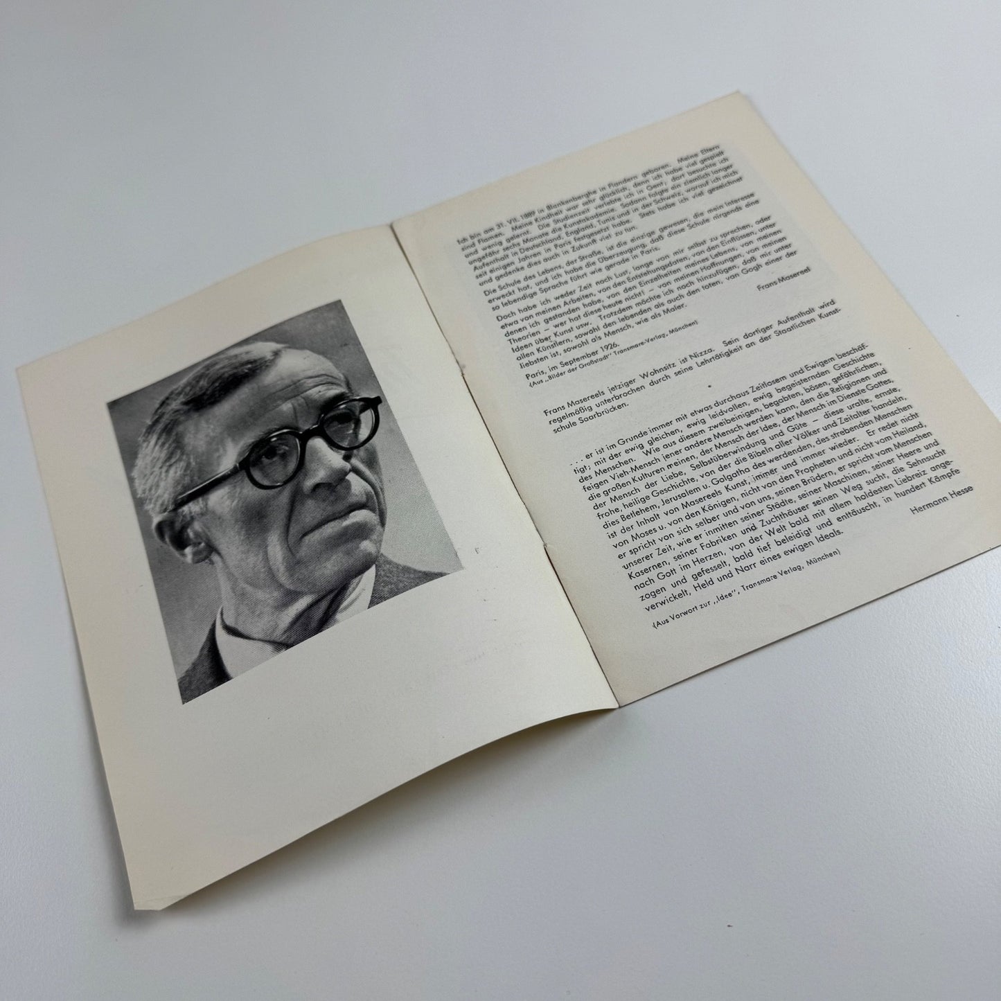 Leaflet for Frans Maserell | Galerie Karin Hielscher, Munich, 1951
