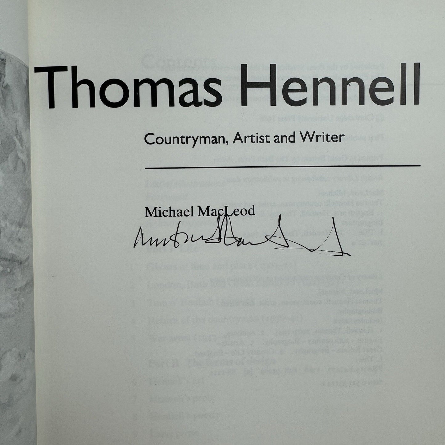 Thomas Hennell. Countryman, artist and writer by Michael MacLeod | Cambridge University Press, 1988 | Signed by the author
