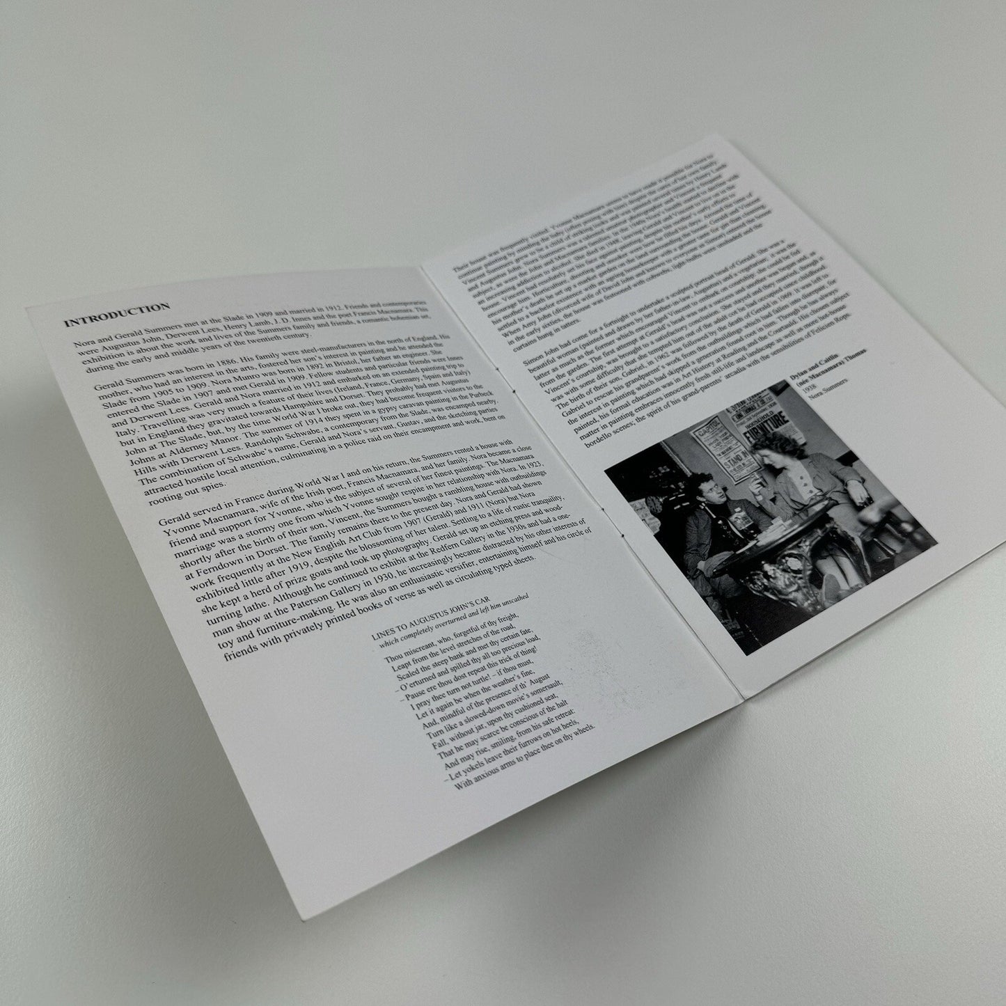 Exhibition leaflet – The Summers Family [Nora and Gerald] | Sally Hunter Fine Art, 1995