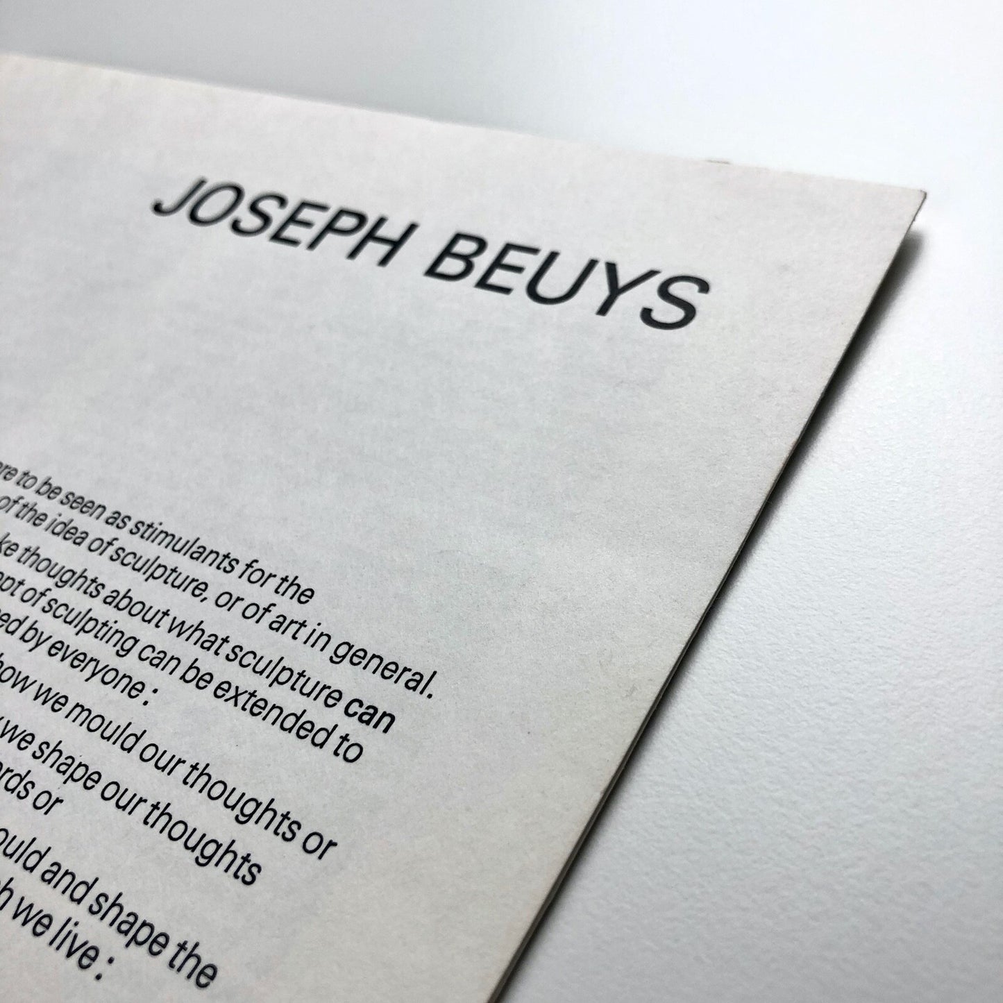 Joseph Beuys | Anthony d'Offay exhibition leaflet | August 1980 | Text by Caroline Tisdall