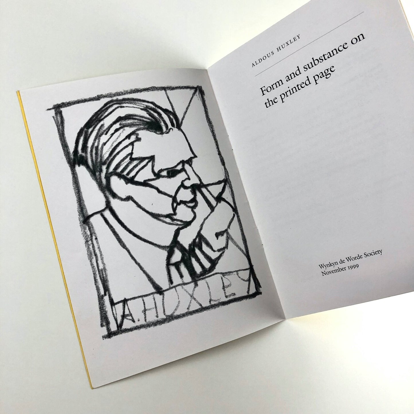 Aldous Huxley: Form and substance on the printed page | Wynkyn de Worde, 1999