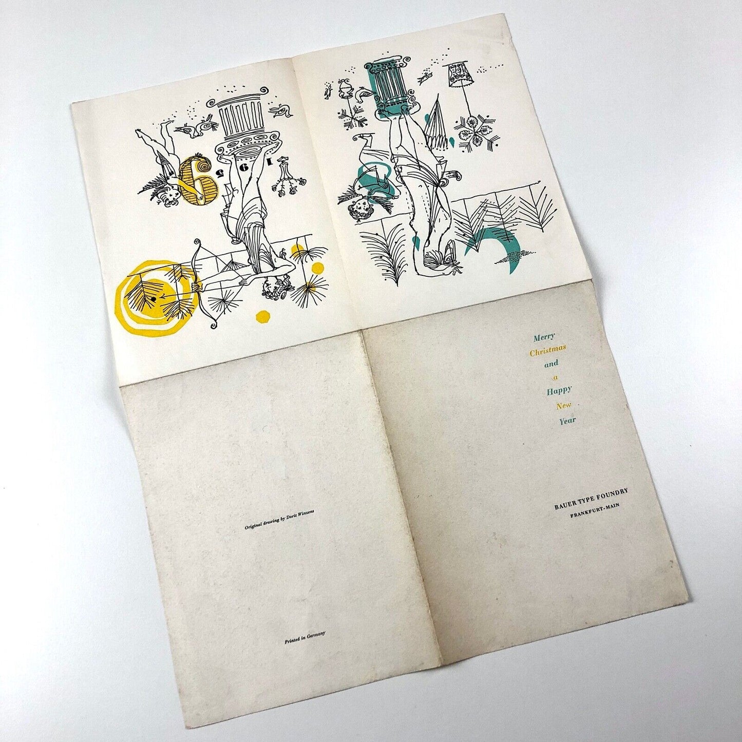 Christmas card / leaflet – Bauer Type Foundry Frankfurt-Main | Dorit Winzens, 1959