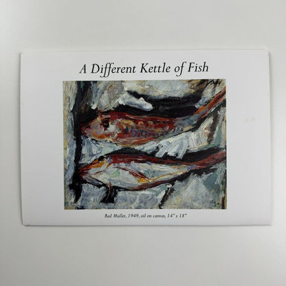 Folded card for A Different Kettle of Fish – paintings by Adrian Ryan |  Penlee Gallery & Museum, 2002