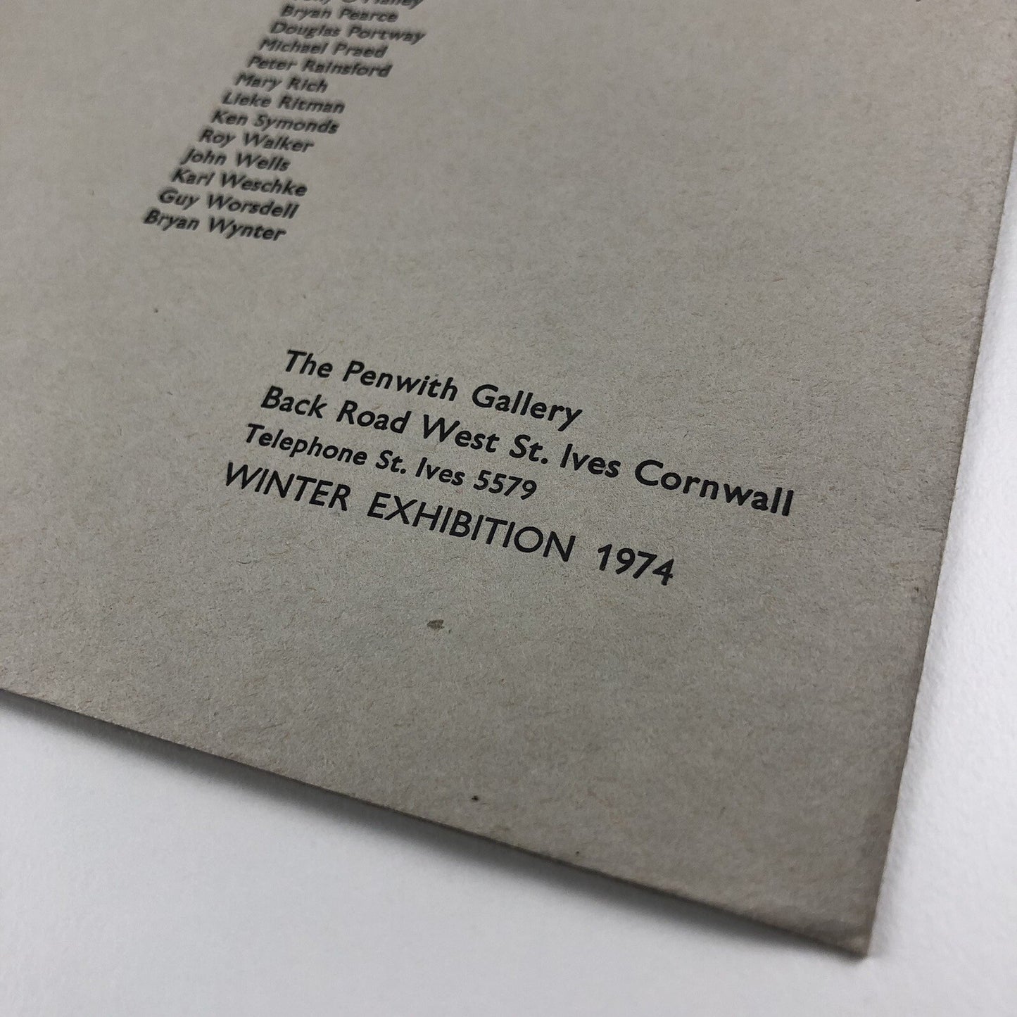 Catalogue – Penwith Winter exhibition 1974 | The Penwith Society