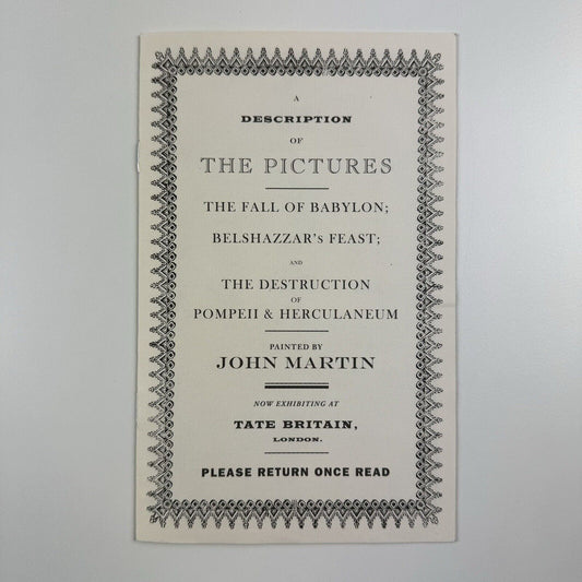Small leaflet for John Martin Apocalypse | Tate Britain, 2010/2011