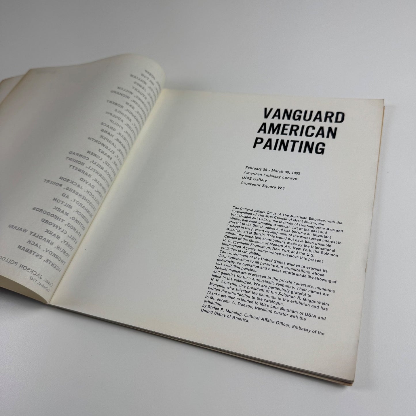 Vanguard American Painting | American Embassy London, USIS Gallery, 1962