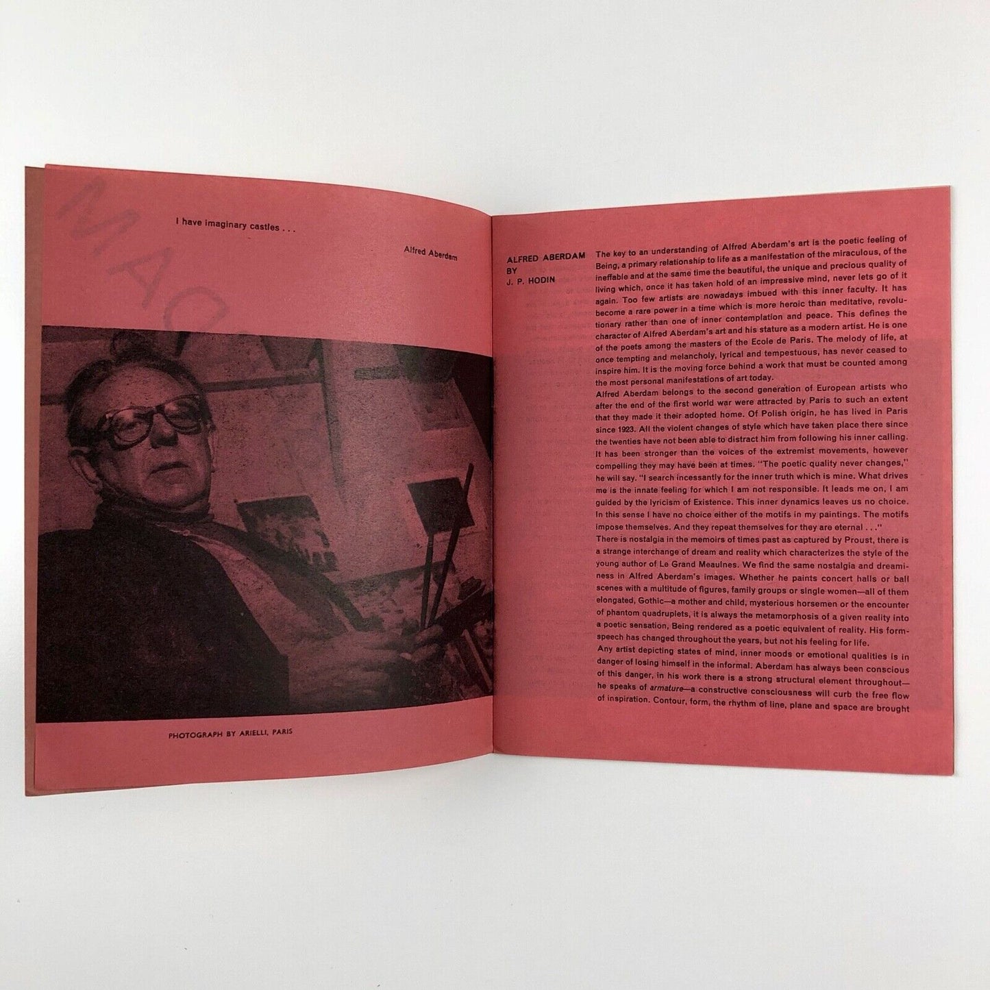 Alfred Aberdam – Paintings & Gouaches | Molton Gallery exhibition catalogue | 1961