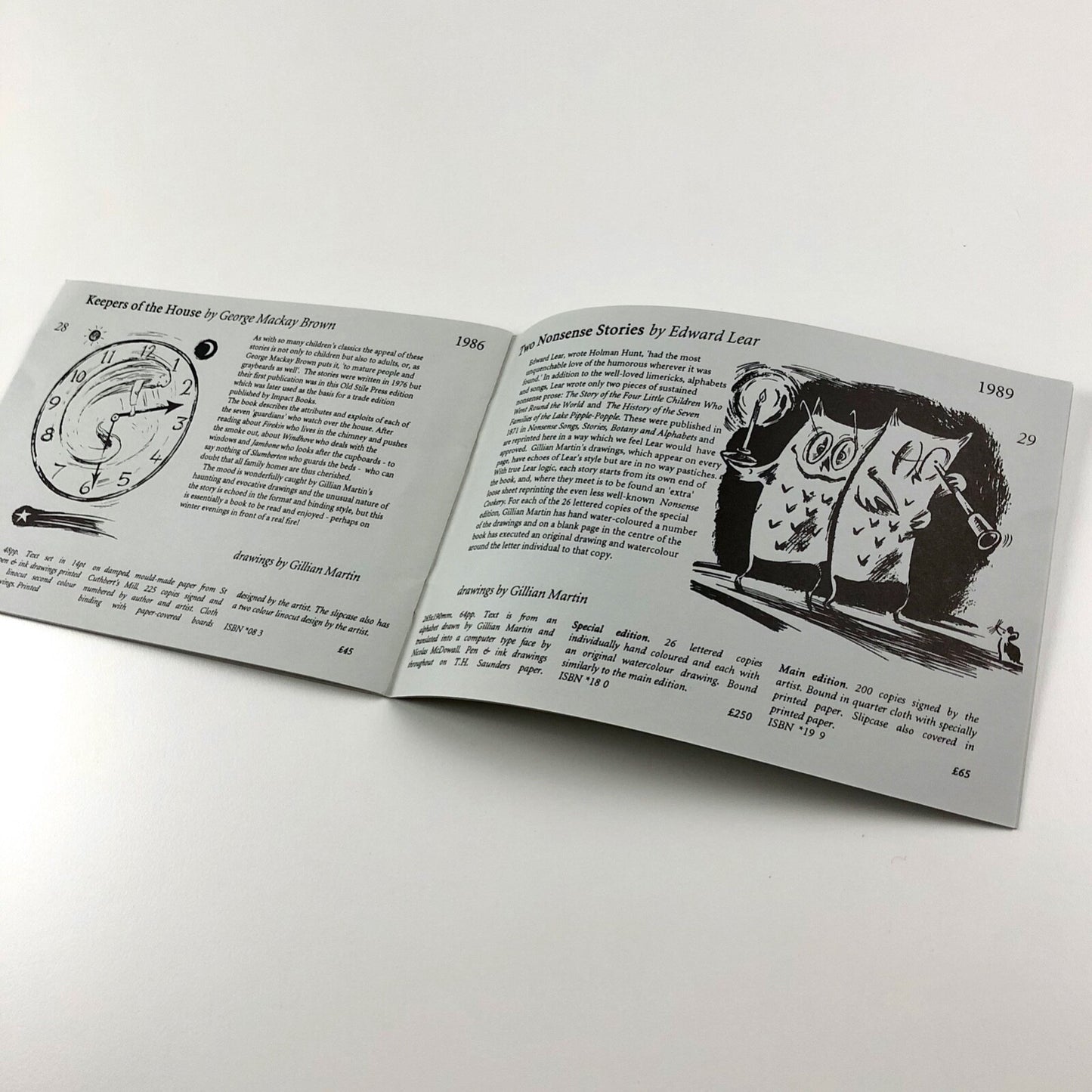 Two pieces of ephemera | The Old Stile Press. Supplement 2 1992-3, 1998 Books