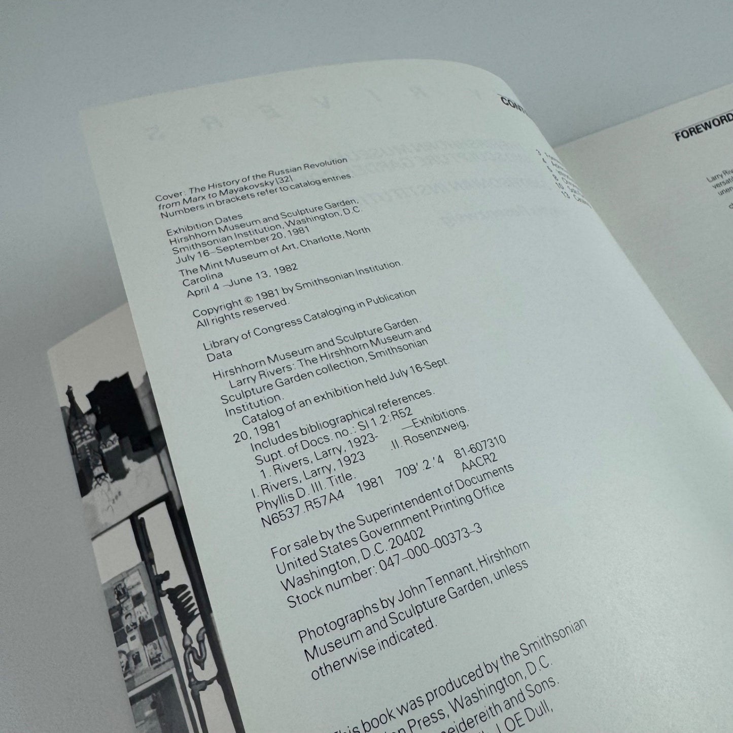 Larry Rivers | text Phyllis Rosenzweig | Smithsonian Institution and Hirshhorn Museum, 1981