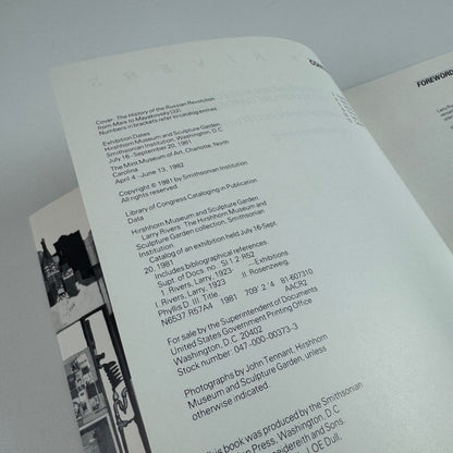 Larry Rivers | text Phyllis Rosenzweig | Smithsonian Institution and Hirshhorn Museum, 1981