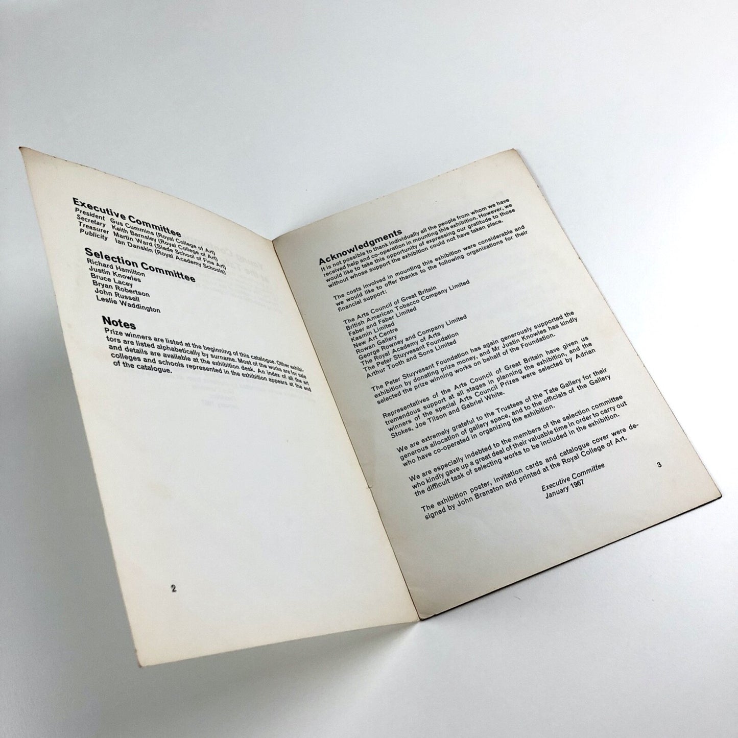 Young Contemporaries at the Tate 1967 | RCA, Royal Academy Schools, Slade School of Art | catalogue booklet