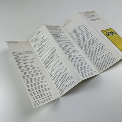 Folding card guide for E.McKnight Kauffer: Poster Art 1915-1940 travelling exhibition organised by V&A Circulation Dept 1973