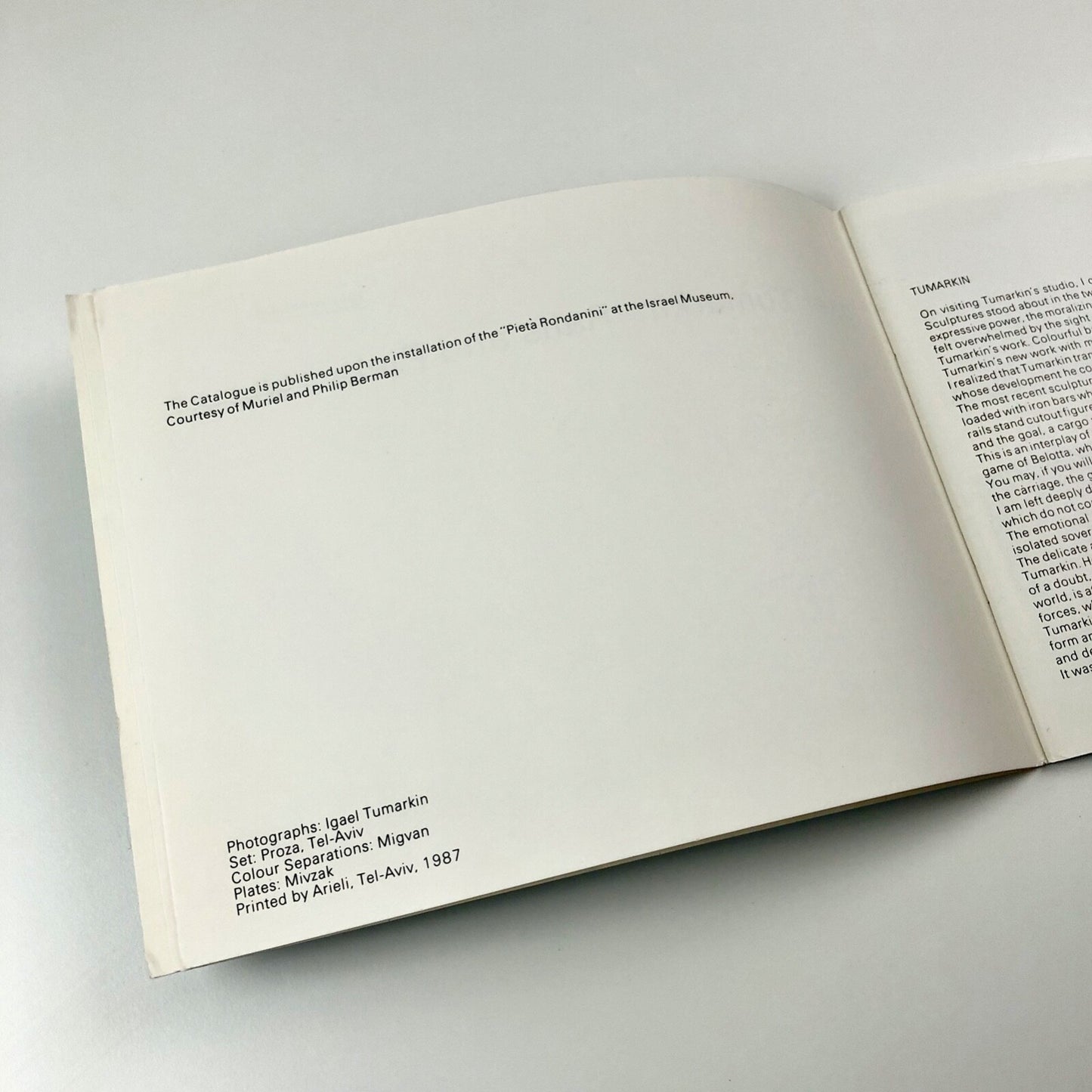 Igael Tumarkin Rails and Pietà 1984-87 | Israel Museum exhibition catalogue, 1987