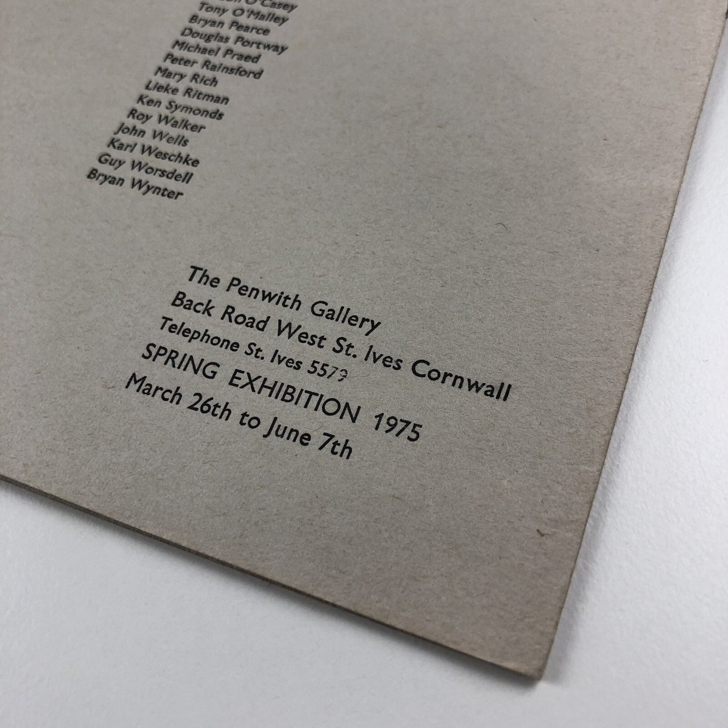 Catalogue – Penwith Spring exhibition 1975 | The Penwith Society of Arts