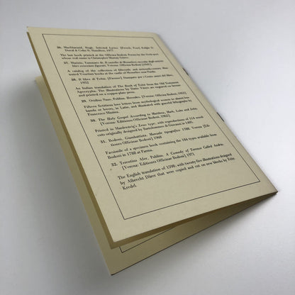 Officina Bodoni: The Typographic Art of Giovanni Mardersteig Library of Congress