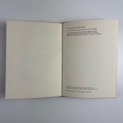 In One Side & Out the Other John James Andrew Crozier Tom Phillips | Ferry Press, 1970 inscribed