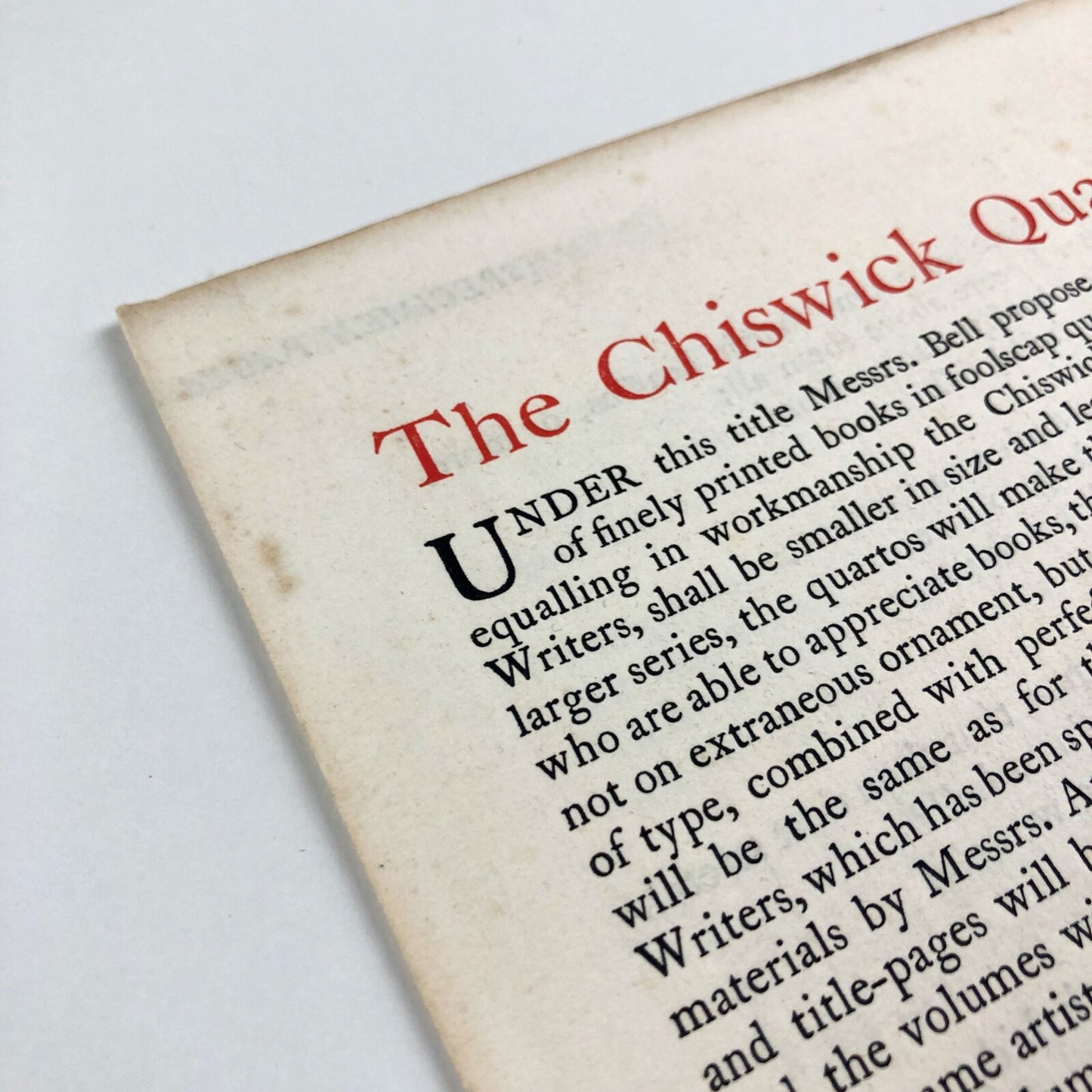 Prospectus leaflet – The Chiswick Quartos | Herbert’s Temple & Keat’s Poems | George Bell, 1904
