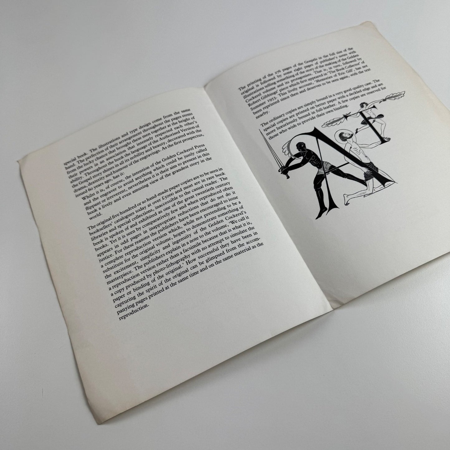 Order form for The Four Gospels The September Press Christopher Skelton, 1988 reproduction of The Golden Cockerel Press