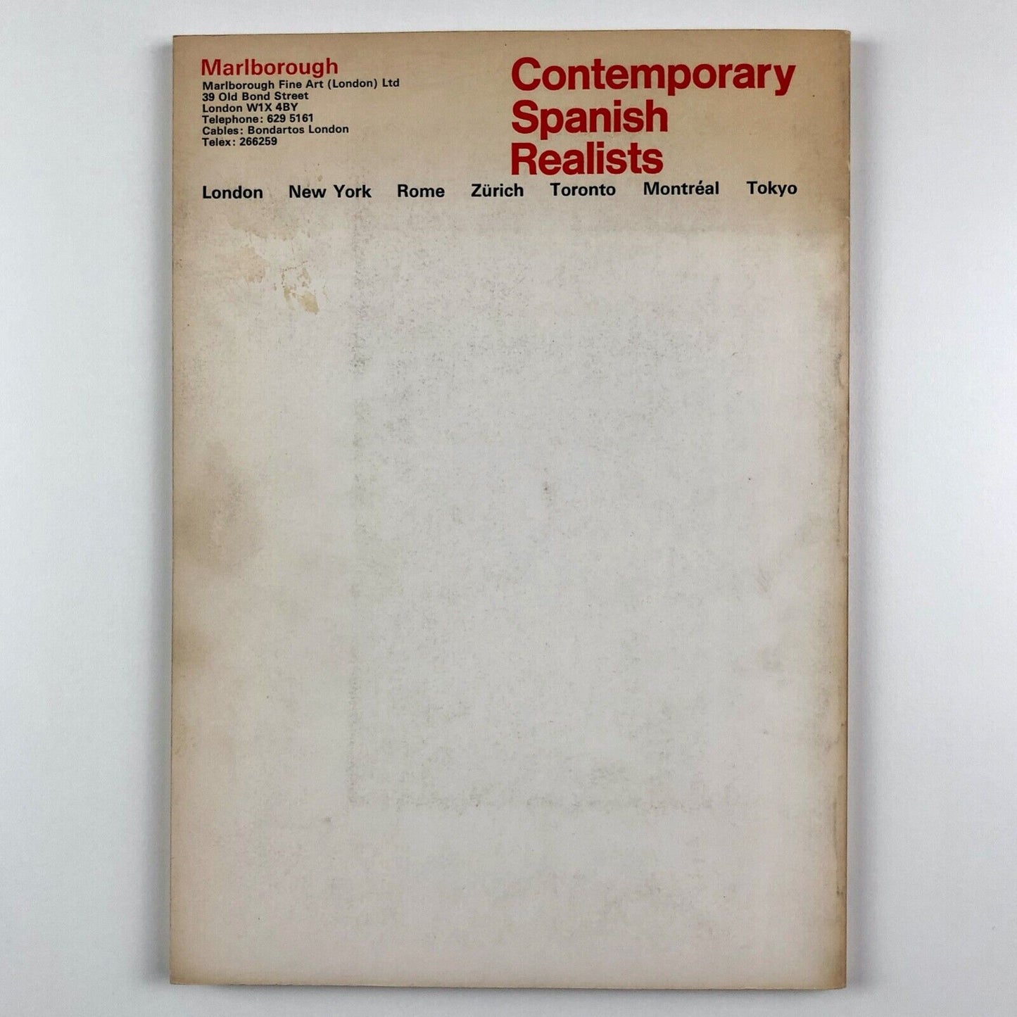 Contemporary Spanish Realists | Marlborough Fine Art (London) catalogue, 1973 - catalogue design by Gordon House