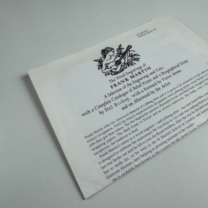 Prospectus for The Wood Engravings of Frank Martin by Hal Bishop | Previous Parrot Press, 1998