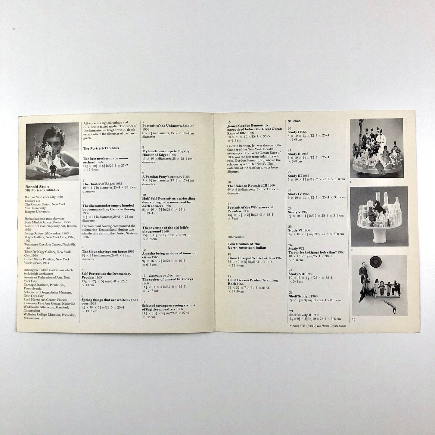 Ronald Stein 16 1/2 Portrait-Tableux | Marlbourgh New London Gallery catalogue leaflet, 1967