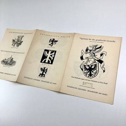Vignetten für graphische Gewerbe | Bauersche Giesserei | Berthold Wolpe, Fritz Krede | Folder with four inserts