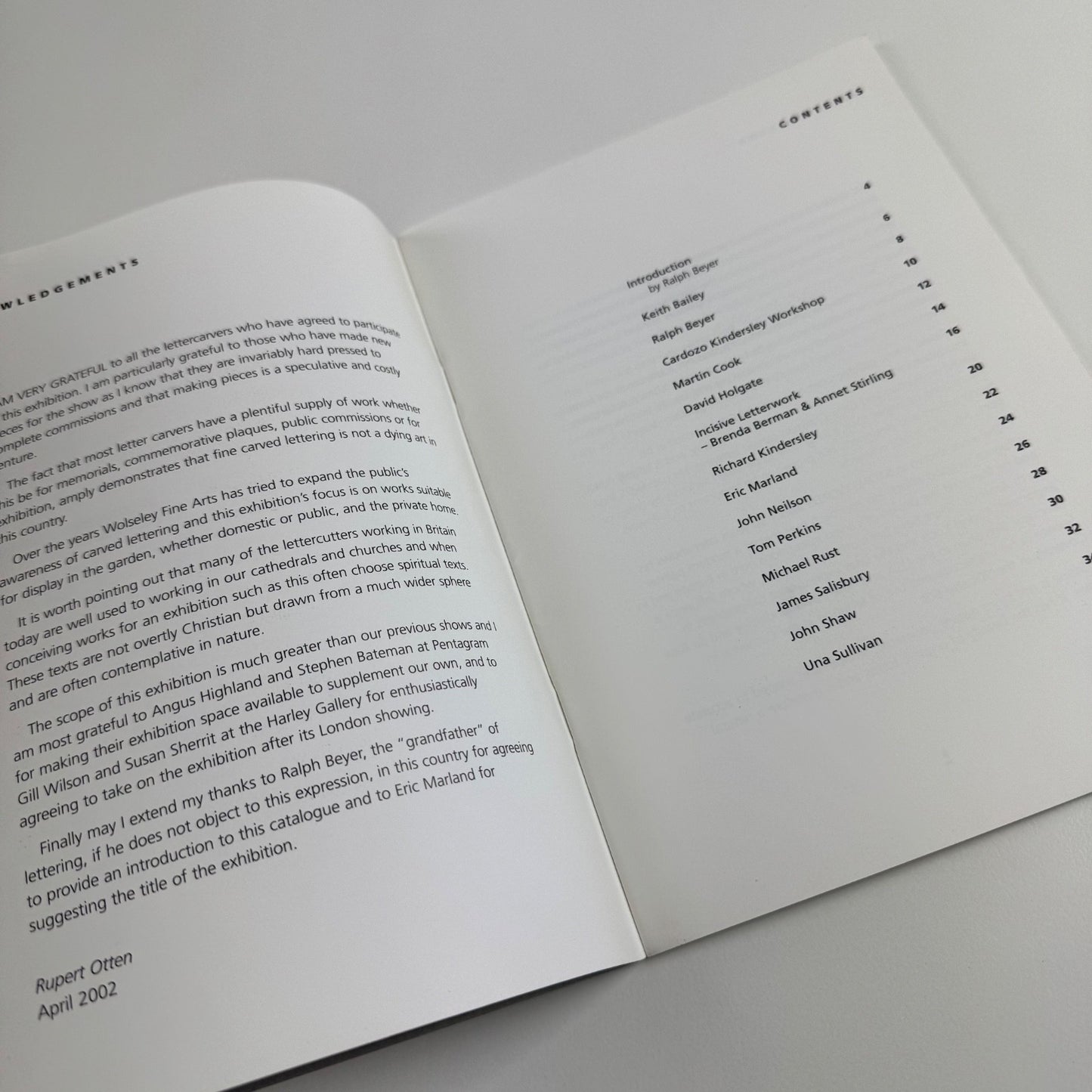 Stone Words | Wolseley Fine Arts | Pentagram, 2002 introduction by Ralph Beyer