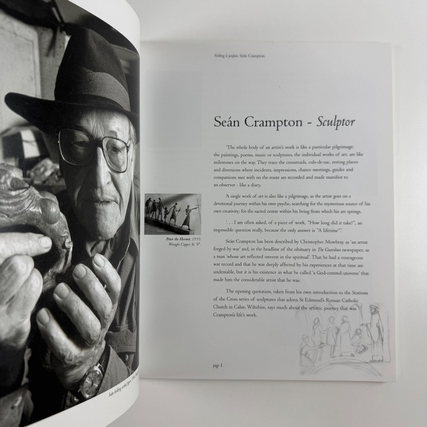 Nothing is profane. Seán Crampton Sculptor text by John Lloyd | St Edmund, 2000 inscribed
