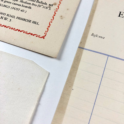 Four pieces of printed ephemera relating to Edward Walters | Fleece Press, c.1930s