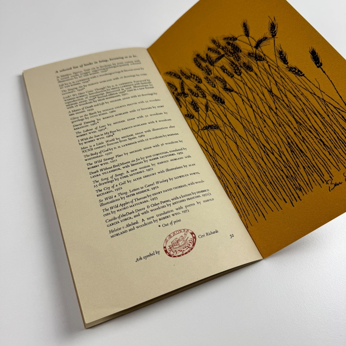 Out of The Ark Press publishers catalogue introduction by Kim Taylor no date given