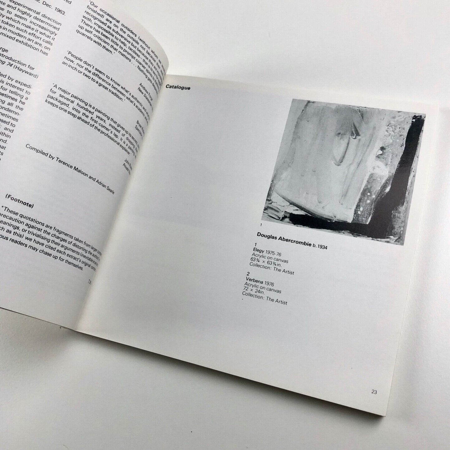 British Painting 1952-1977 Royal Academy of Arts | catalogue design by Gordon House