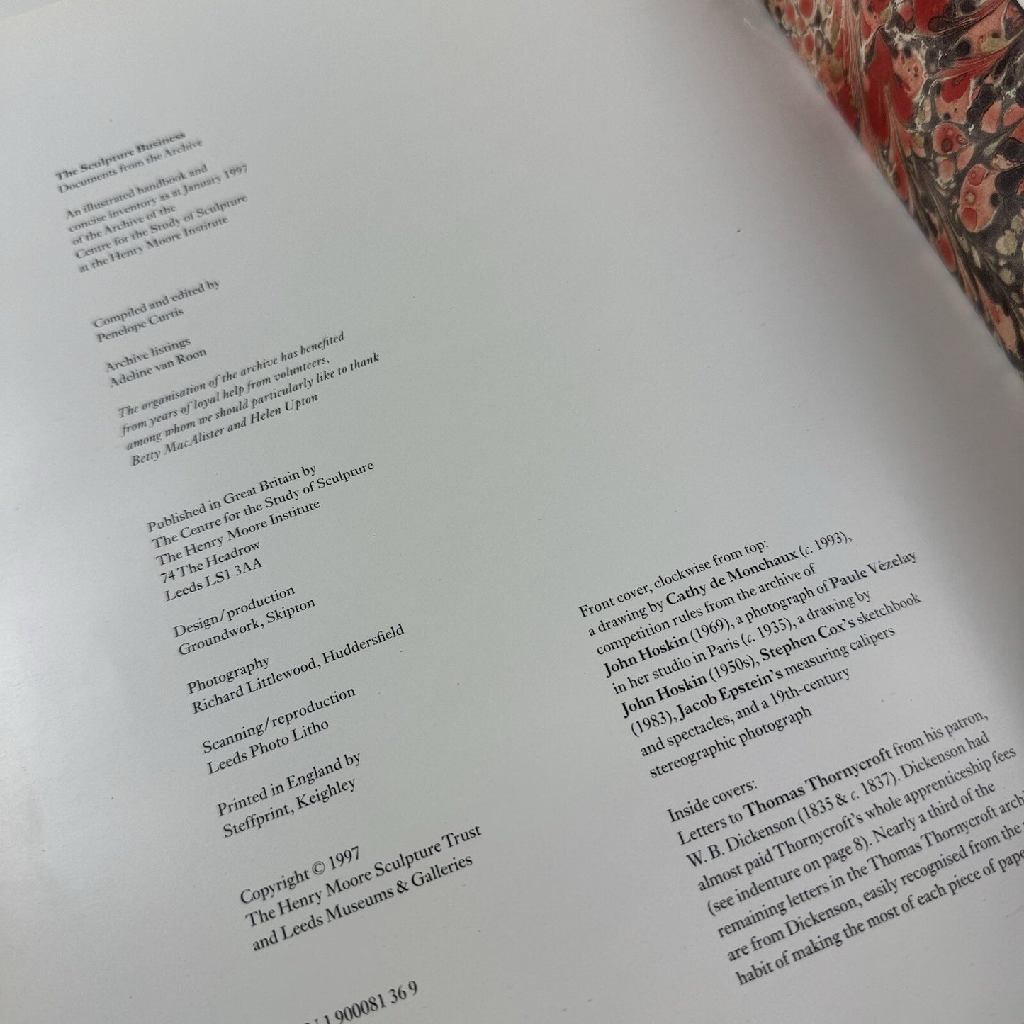 The Sculpture Business. Documents from the Archive Henry Moore, 1997