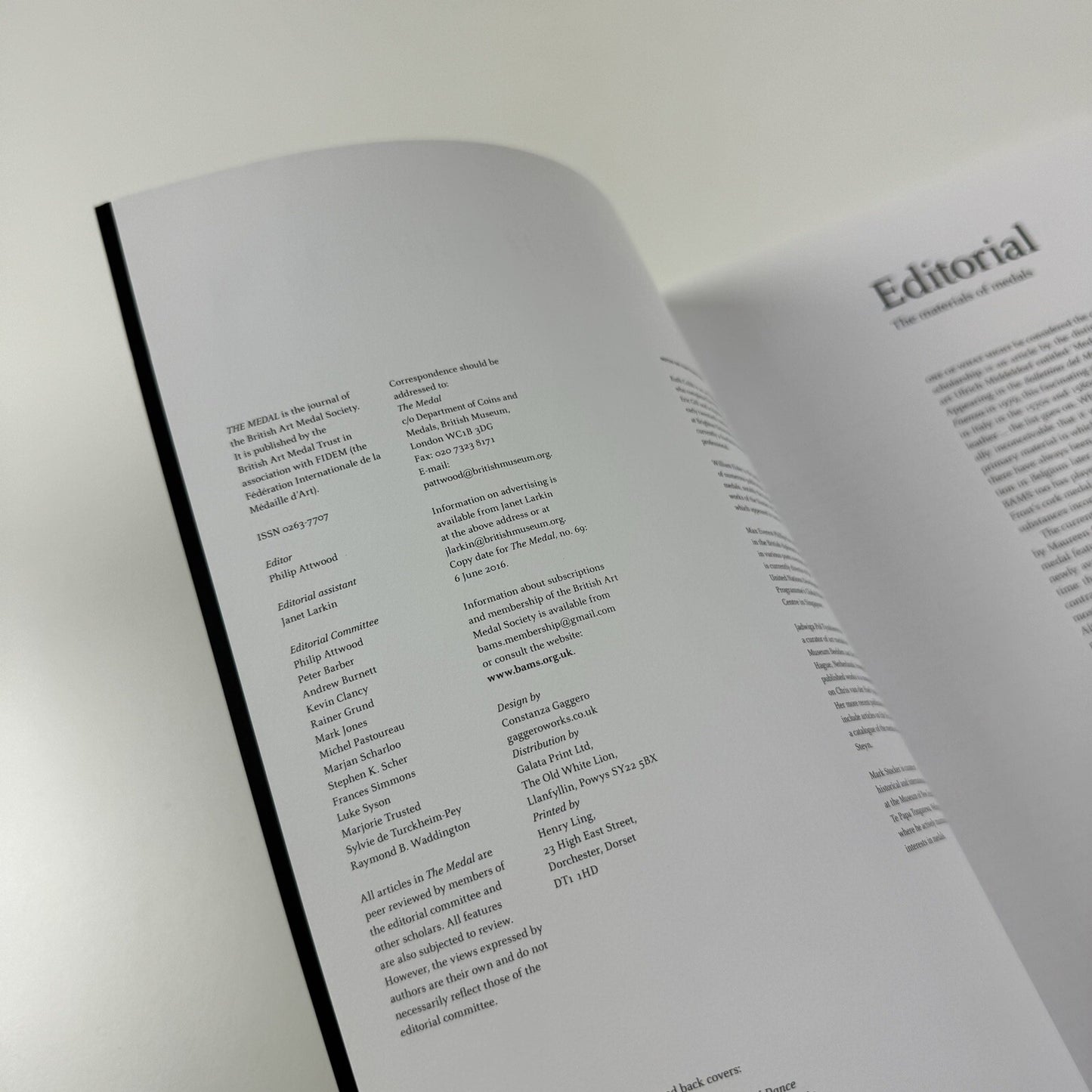 The Medal. British Art Medal Society BAMS journal. Issue No. 68, Spring 2016