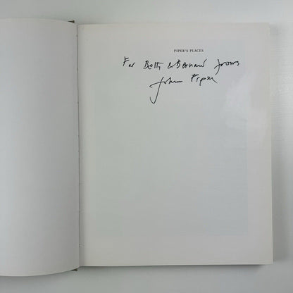 Piper's Places. John Piper in England & Wales by Richard Ingrams 1983 signed John Piper