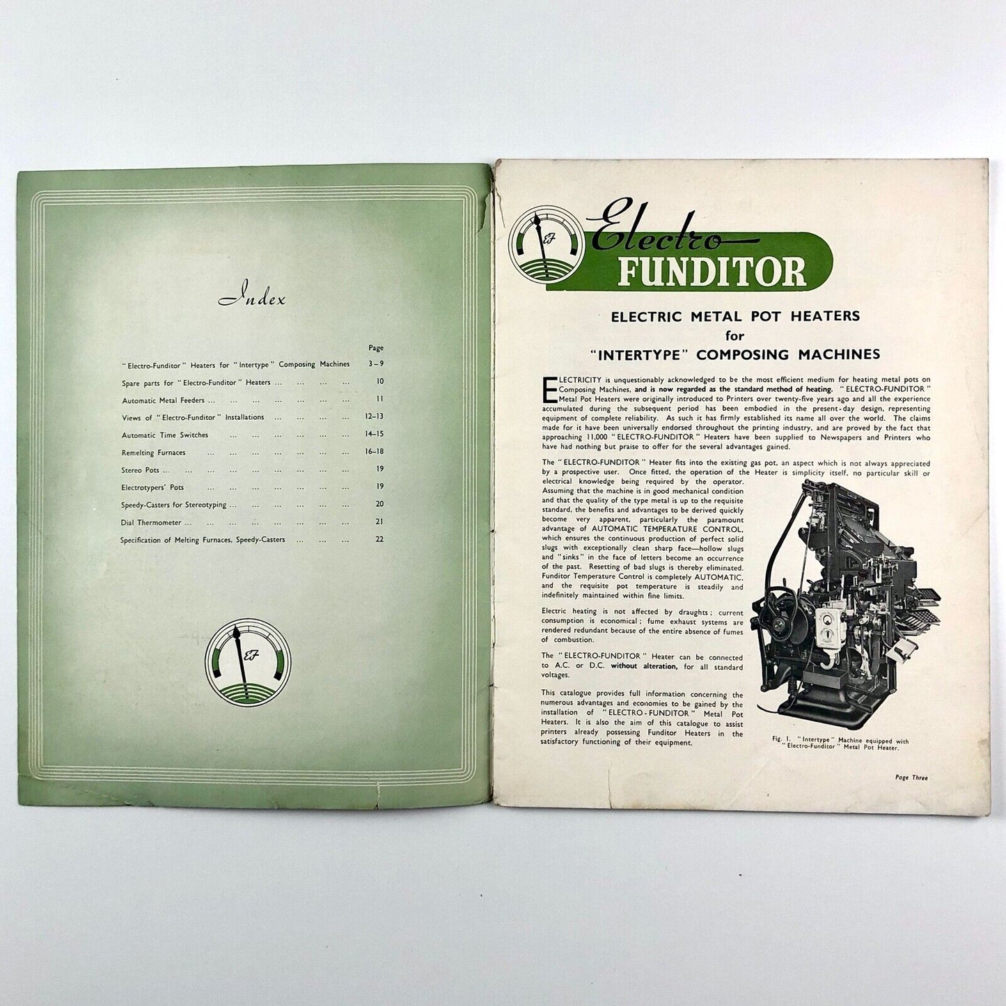 Electro-Funditor for Intertype Composing Machines | Trade booklet undated 1930s?