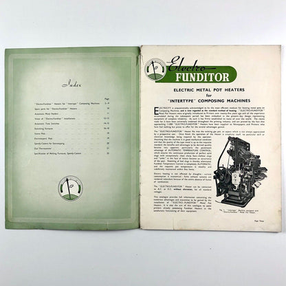 Electro-Funditor for Intertype Composing Machines | Trade booklet undated 1930s?