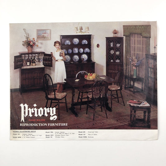 Priory hand waxed reproduction furniture | Leaflet and price list, 1964