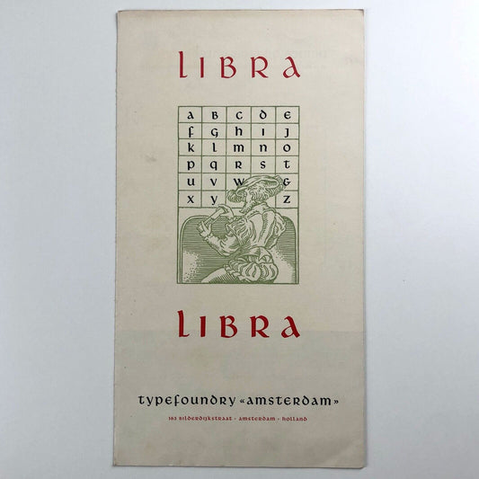 Libra - Typefoundry Amsterdam | Type specimen leaflet | Undated c. 1950 de | Type designed by S. H. De Roos in 1937
