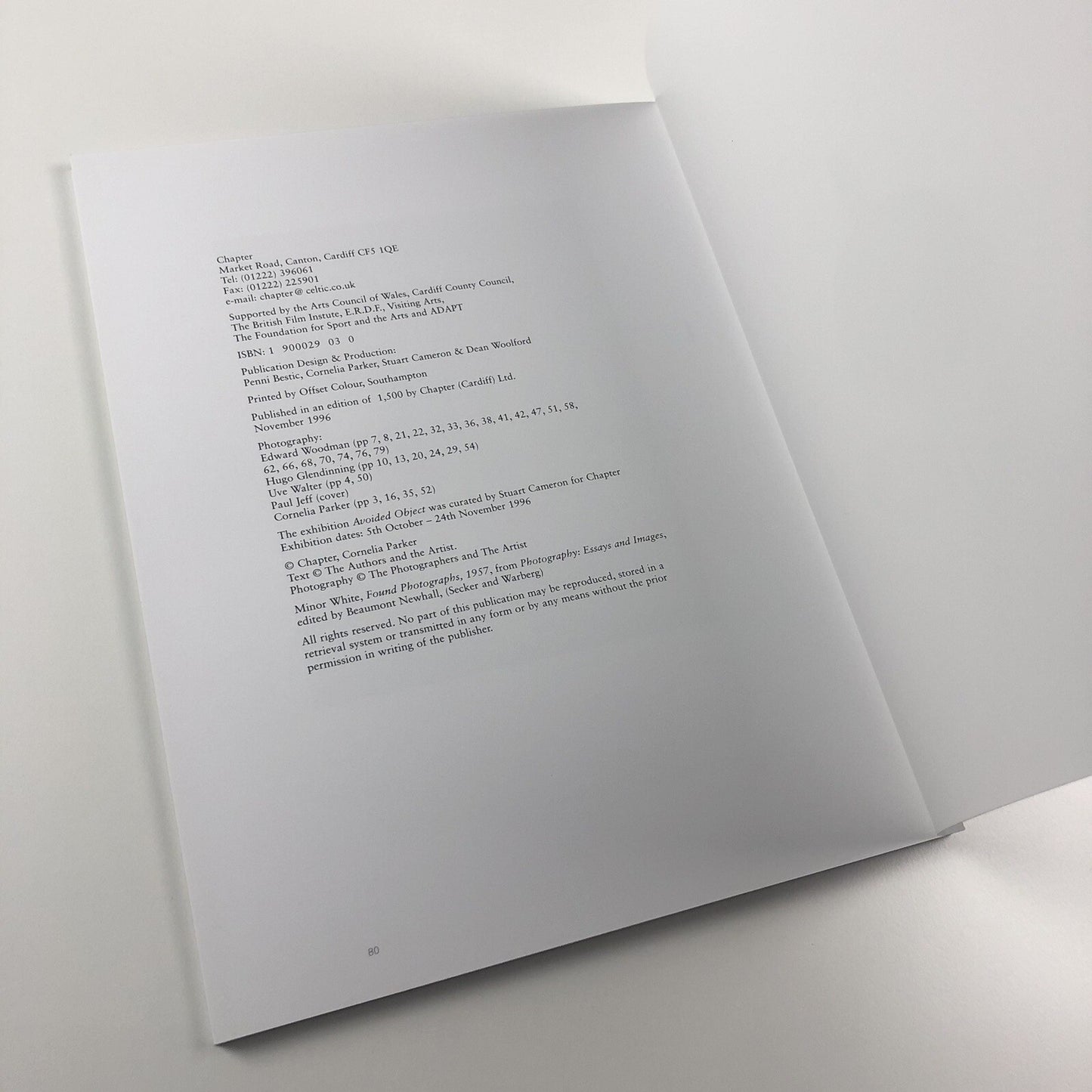 Cornelia Parker: Avoided Object | Foreword by Stuart Cameron 1996